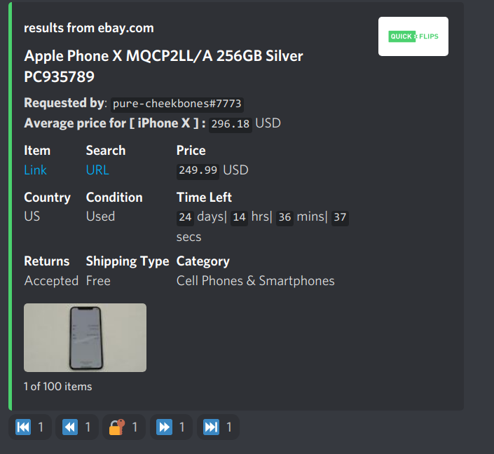 QuickFlips typo-flip search results